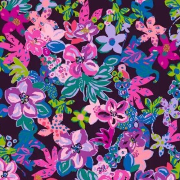 NWT Lilly Pulitzer Elsa Silk Top Blouse Cherry Ganache Bohemian Garden Size XL - Picture 3 of 8